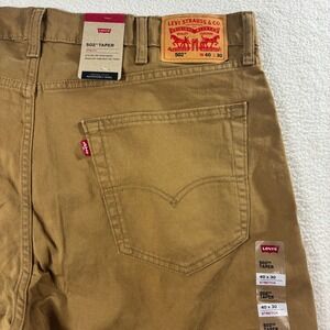 Levis 502 Taper Chino Pants Mens 40x29 Brown Khaki Stretch Casual Waterless NWT